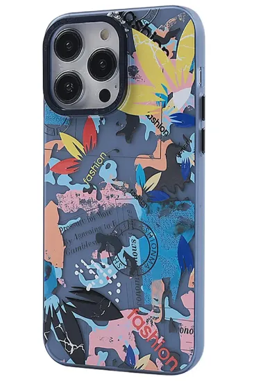 Newface iPhone 13 Pro Max Kılıf Prada Desenli Kapak - Prada Pembe - 1 resmi
