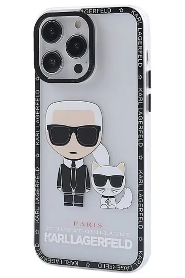 Newface iPhone 14 Pro Kılıf Prada Desenli Kapak - Prada Şeffaf - 1 resmi