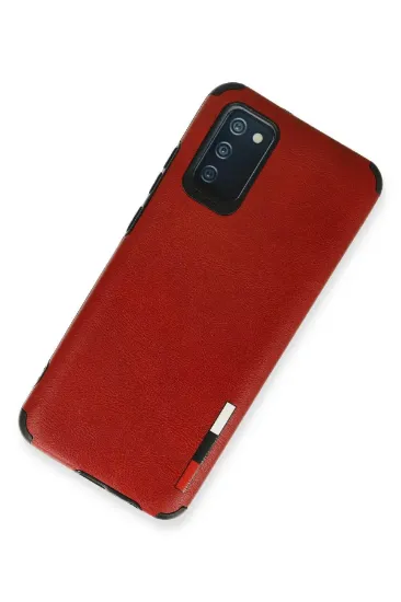 Newface Samsung Galaxy A03S Kılıf Loop Deri Silikon - Kırmızı resmi