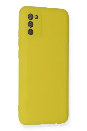 Newface Samsung Galaxy A03S Kılıf Nano içi Kadife Silikon - Sarı resmi