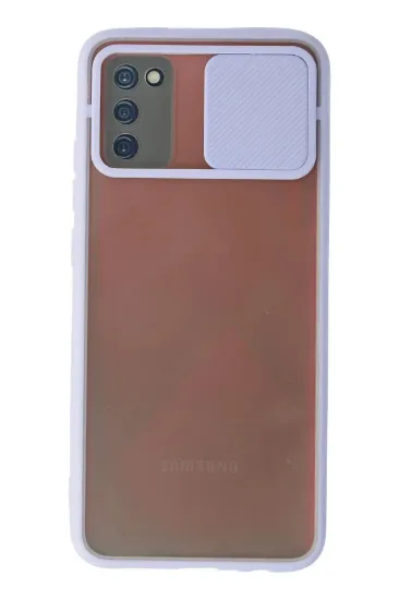 Newface Samsung Galaxy A03S Kılıf Palm Buzlu Kamera Sürgülü Silikon - Lila resmi