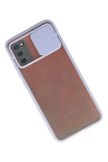 Newface Samsung Galaxy A03S Kılıf Palm Buzlu Kamera Sürgülü Silikon - Lila resmi