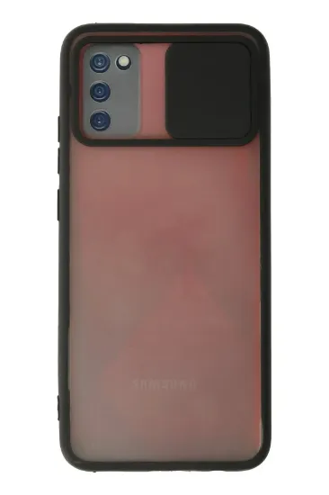 Newface Samsung Galaxy A03S Kılıf Palm Buzlu Kamera Sürgülü Silikon - Siyah resmi