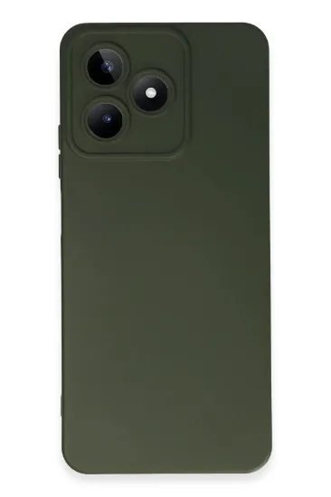 Newface Realme C53 Kılıf Nano içi Kadife Silikon - Koyu Yeşil resmi
