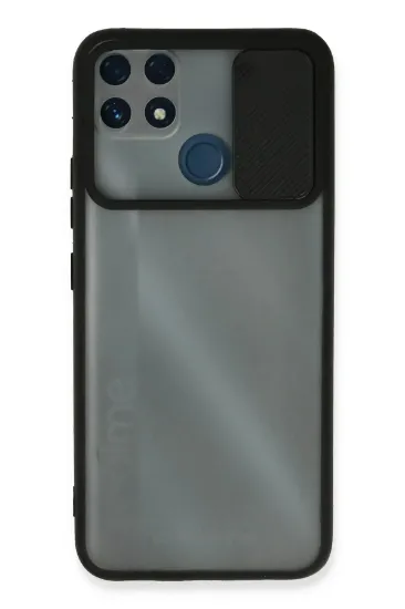 Newface Realme C25 Kılıf Palm Buzlu Kamera Sürgülü Silikon - Siyah resmi