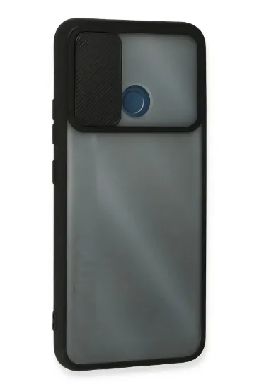 Newface Realme C25 Kılıf Palm Buzlu Kamera Sürgülü Silikon - Siyah resmi