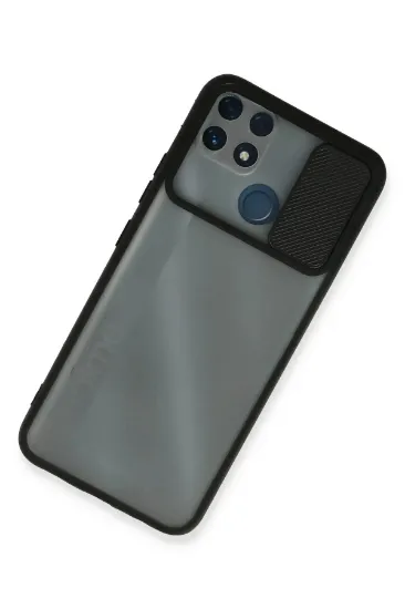 Newface Realme C25 Kılıf Palm Buzlu Kamera Sürgülü Silikon - Siyah resmi