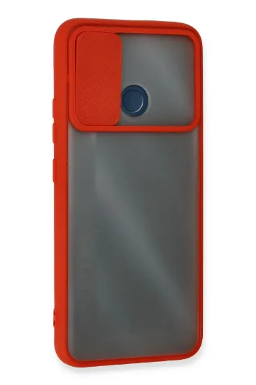 Newface Realme C25 Kılıf Palm Buzlu Kamera Sürgülü Silikon - Kırmızı resmi