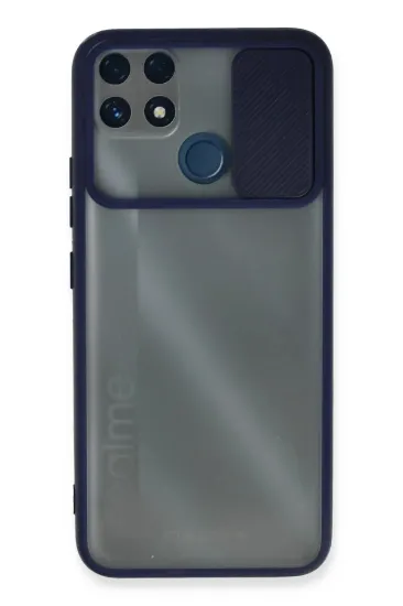 Newface Realme C25 Kılıf Palm Buzlu Kamera Sürgülü Silikon - Lacivert resmi