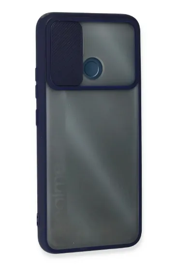 Newface Realme C25 Kılıf Palm Buzlu Kamera Sürgülü Silikon - Lacivert resmi