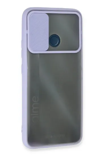 Newface Realme C25 Kılıf Palm Buzlu Kamera Sürgülü Silikon - Lila resmi