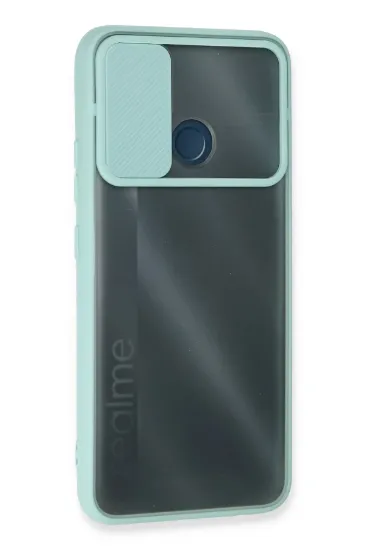 Newface Realme C25 Kılıf Palm Buzlu Kamera Sürgülü Silikon - Turkuaz resmi