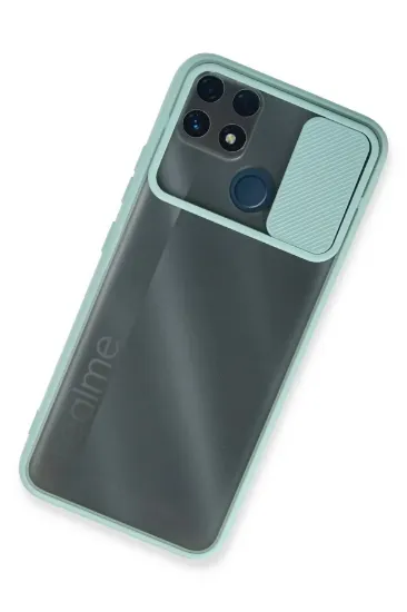 Newface Realme C25 Kılıf Palm Buzlu Kamera Sürgülü Silikon - Turkuaz resmi