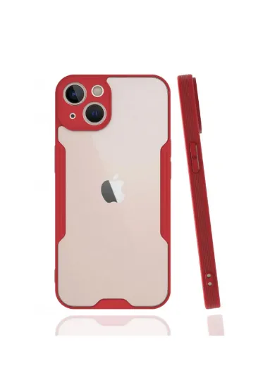 Newface iPhone 13 Mini Kılıf Platin Silikon - Kırmızı resmi
