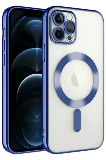 Newface iPhone 14 Pro Max Kılıf Kross Magneticsafe Kapak - Lacivert resmi