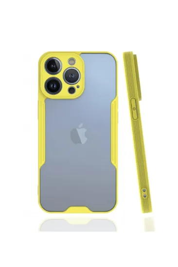 Newface iPhone 13 Pro Max Kılıf Platin Silikon - Sarı resmi