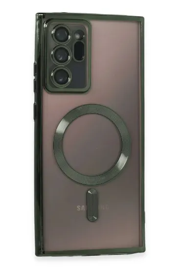 Newface Samsung Galaxy Note 20 Ultra Kılıf Kross Magneticsafe Kapak - Koyu Yeşil resmi