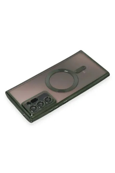 Newface Samsung Galaxy Note 20 Ultra Kılıf Kross Magneticsafe Kapak - Koyu Yeşil resmi