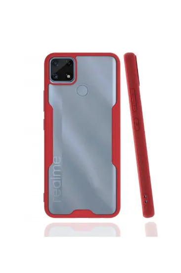 Newface Realme C25 Kılıf Platin Silikon - Kırmızı resmi