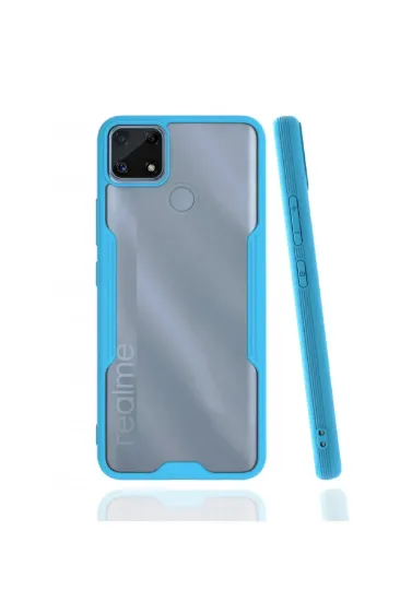 Newface Realme C25 Kılıf Platin Silikon - Mavi resmi