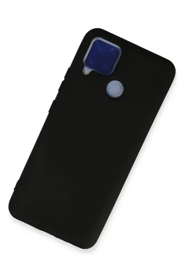 Newface Realme C15 Kılıf Nano içi Kadife Silikon - Siyah resmi