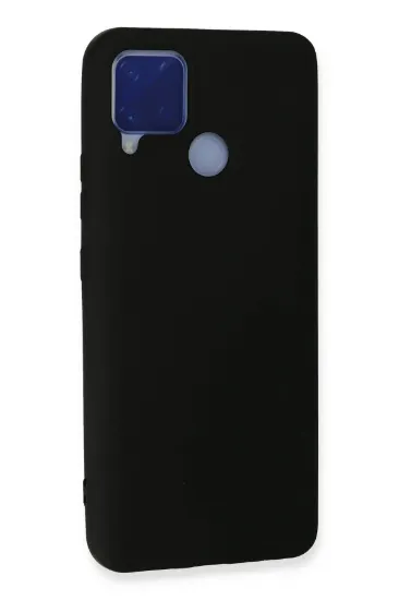 Newface Realme C15 Kılıf Nano içi Kadife Silikon - Siyah resmi