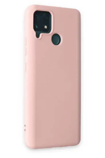 Newface Realme C15 Kılıf Nano içi Kadife Silikon - Pudra resmi