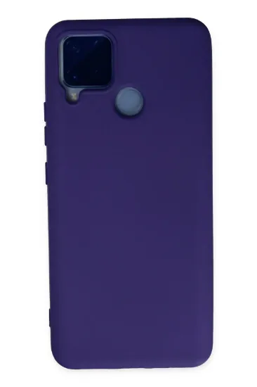 Newface Realme C15 Kılıf Nano içi Kadife Silikon - Mor resmi