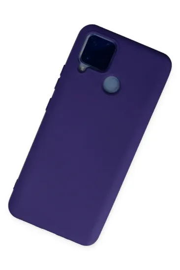 Newface Realme C15 Kılıf Nano içi Kadife Silikon - Mor resmi