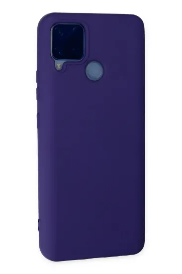Newface Realme C15 Kılıf Nano içi Kadife Silikon - Mor resmi