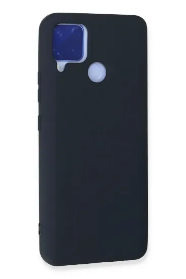Newface Realme C15 Kılıf Nano içi Kadife Silikon - Lacivert resmi