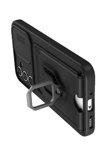 Newface Samsung Galaxy A05S Kılıf Zuma Kartvizitli Yüzüklü Silikon - Siyah resmi