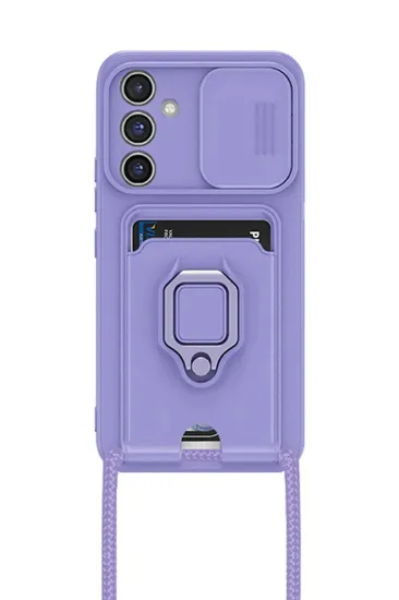 Newface Samsung Galaxy A05S Kılıf Zuma Kartvizitli Yüzüklü Silikon - Lila resmi