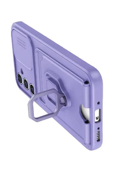 Newface Samsung Galaxy A05S Kılıf Zuma Kartvizitli Yüzüklü Silikon - Lila resmi