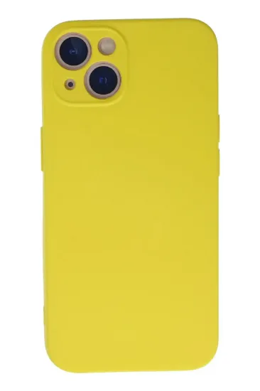 Newface iPhone 13 Mini Kılıf Nano içi Kadife Silikon - Sarı resmi