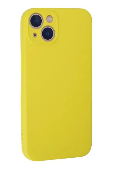Newface iPhone 13 Mini Kılıf Nano içi Kadife Silikon - Sarı resmi