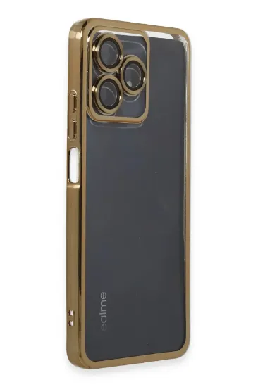 Newface Realme C53 Kılıf Razer Lensli Silikon - Gold resmi