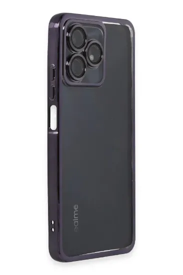 Newface Realme C53 Kılıf Razer Lensli Silikon - Mor resmi