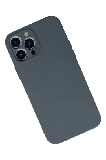 Newface iPhone 13 Pro Kılıf Nano içi Kadife Silikon - Gri resmi
