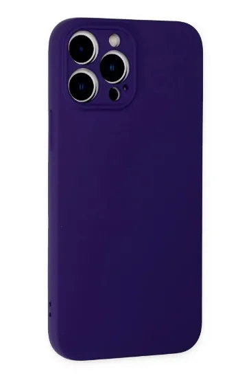 Newface iPhone 13 Pro Kılıf Nano içi Kadife Silikon - Mor resmi