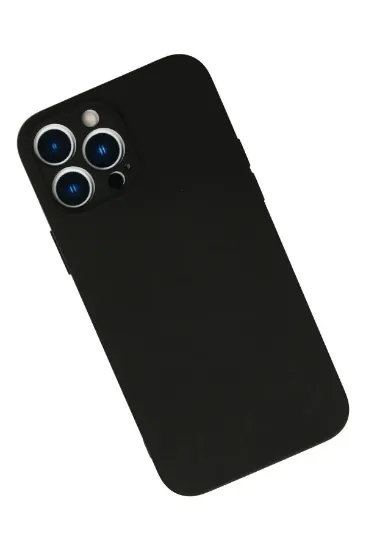 Newface iPhone 13 Pro Max Kılıf Nano içi Kadife Silikon - Siyah resmi