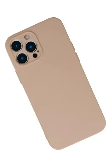Newface iPhone 13 Pro Max Kılıf Nano içi Kadife Silikon - Pudra resmi