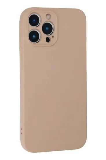 Newface iPhone 13 Pro Max Kılıf Nano içi Kadife Silikon - Pudra resmi