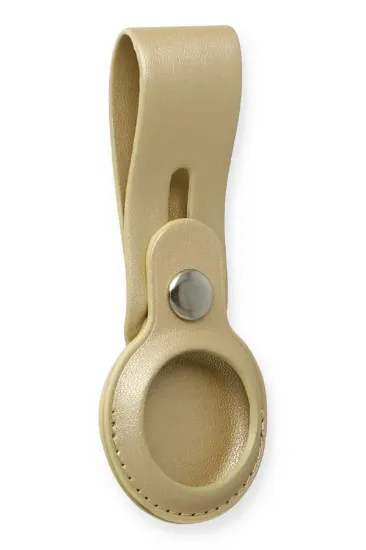 Newface Airtag Askılı Deri Kılıf - Gold resmi