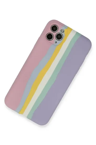 Newface iPhone 11 Pro Kılıf Ebruli Lansman Silikon - Pembe-Lila resmi