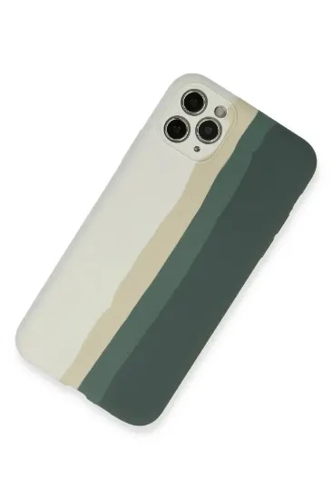 Newface iPhone 11 Pro Kılıf Ebruli Lansman Silikon - Beyaz-Gri resmi