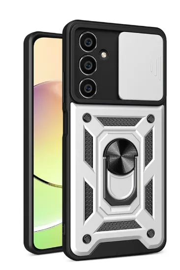 Newface Samsung Galaxy A05 Kılıf Pars Lens Yüzüklü Silikon - Gümüş resmi