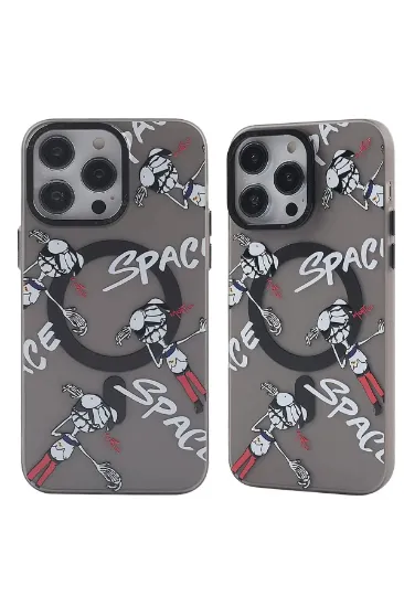 Newface iPhone 13 Pro Max Kılıf Apollo Magneticsafe Desenli Kapak - Apollo Siyah - 3 resmi