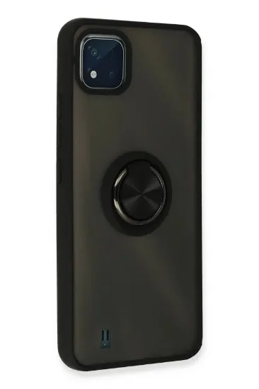 Newface Realme C11 2021 Kılıf Montreal Yüzüklü Silikon Kapak - Siyah resmi
