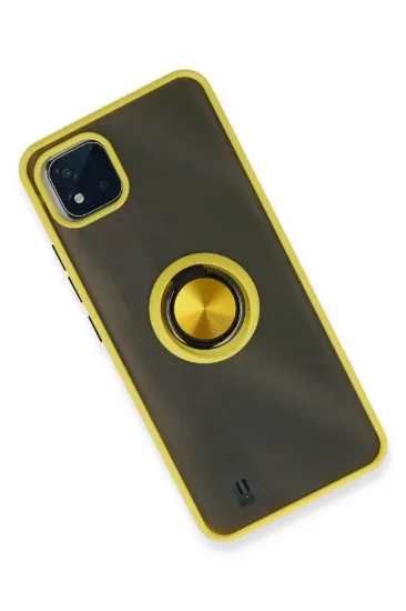 Newface Realme C11 2021 Kılıf Montreal Yüzüklü Silikon Kapak - Sarı resmi